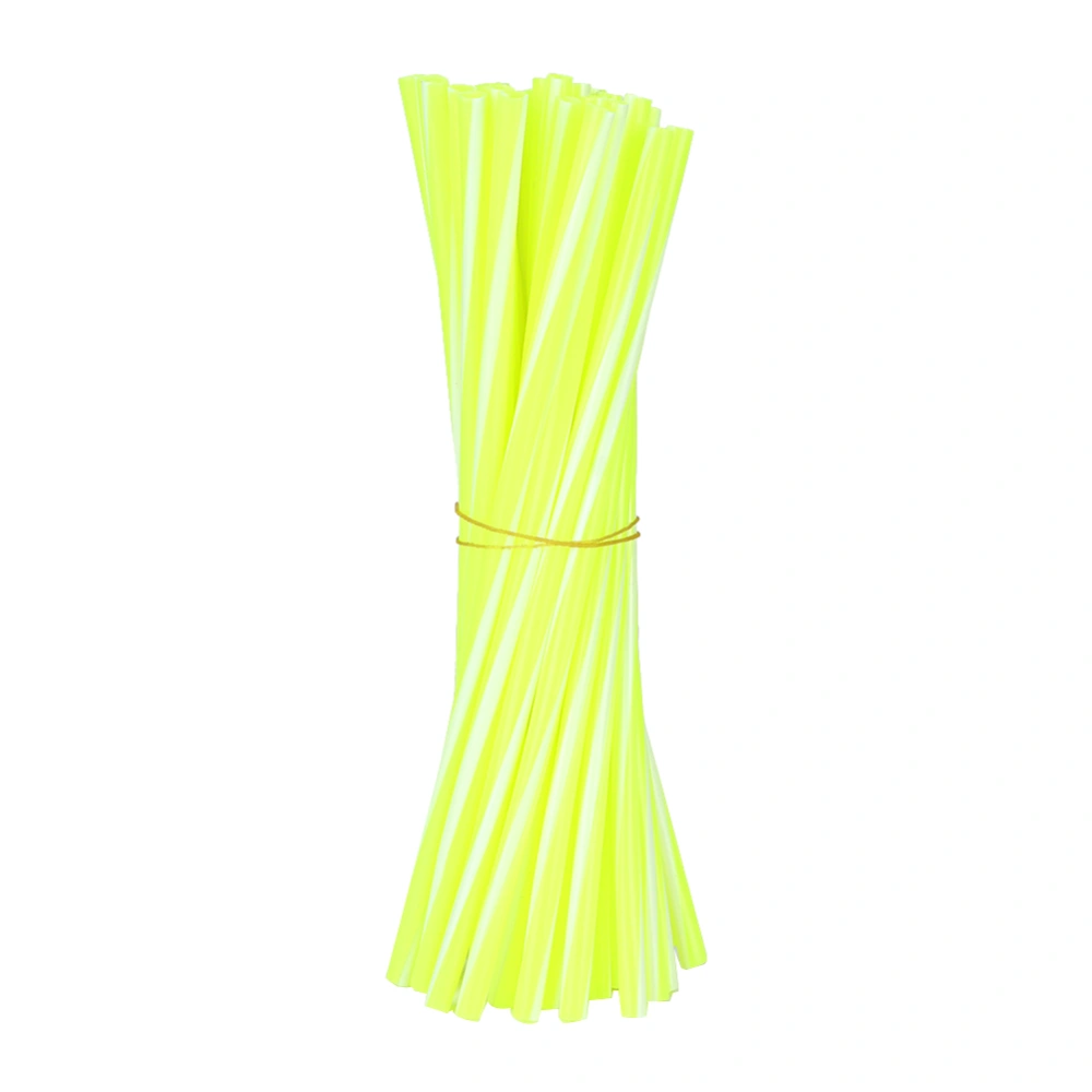 36Pcs/Set 17cm/6.7in Modified Wheel Spoke Wraps Protector Fluorescent Green and White Stripe