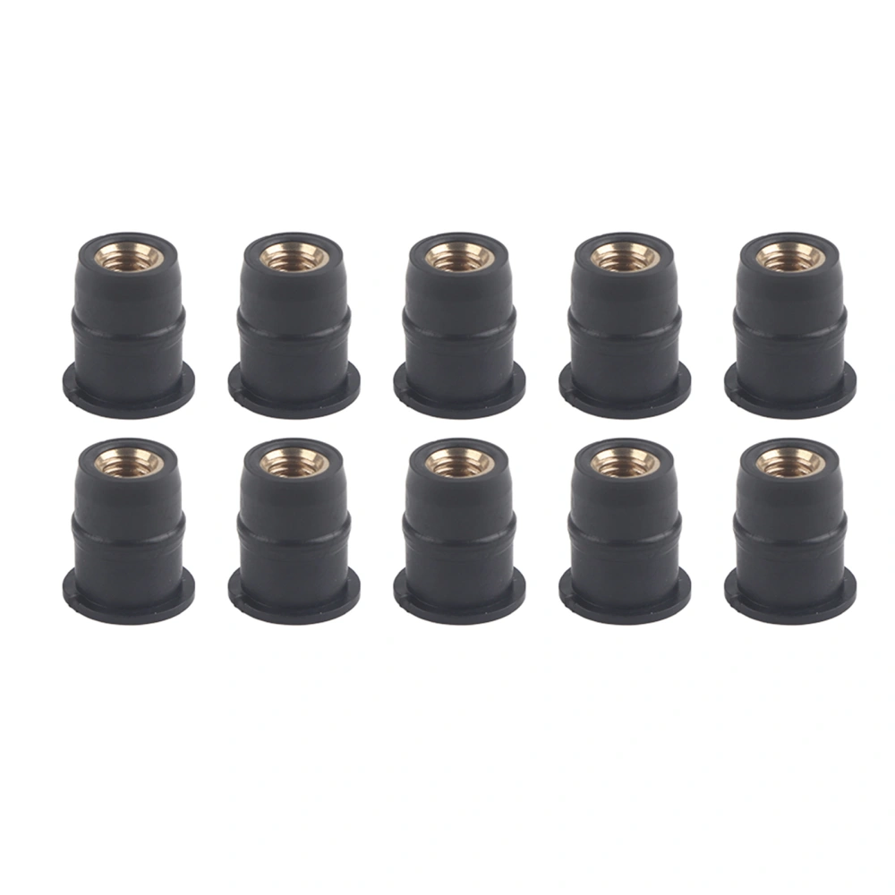 BuyWeek 10Pcs M5 Rubber Well Nuts 5mm/0.2in Metric Motorcycles Windshield Bolts Wellnut