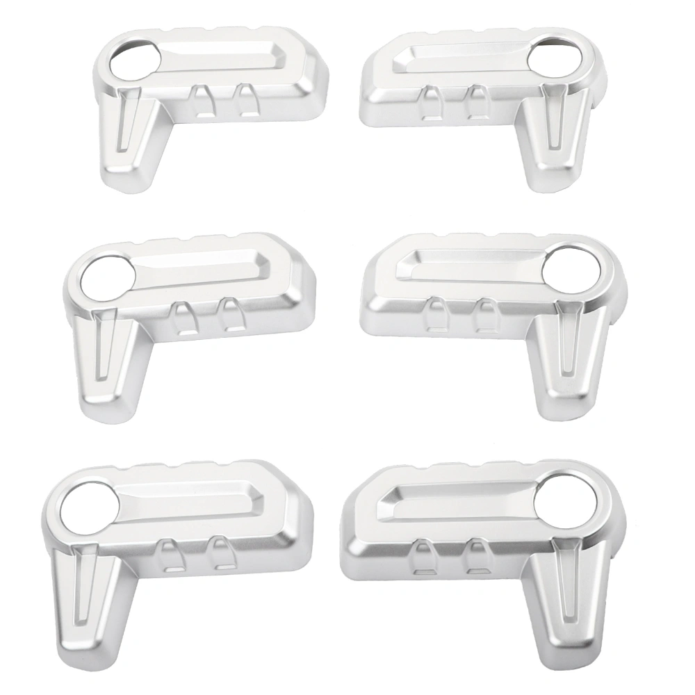 6pcs Car ABS Headlight Switch Cover Trim Silver Fits for Jeep Wrangler JL 2018 +