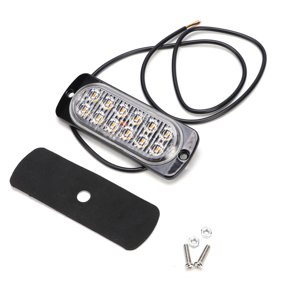 Car 12LEDs Emergency Ultrathin Warning Flashing Strobe Light Truck Side Lamp 12-24VRed