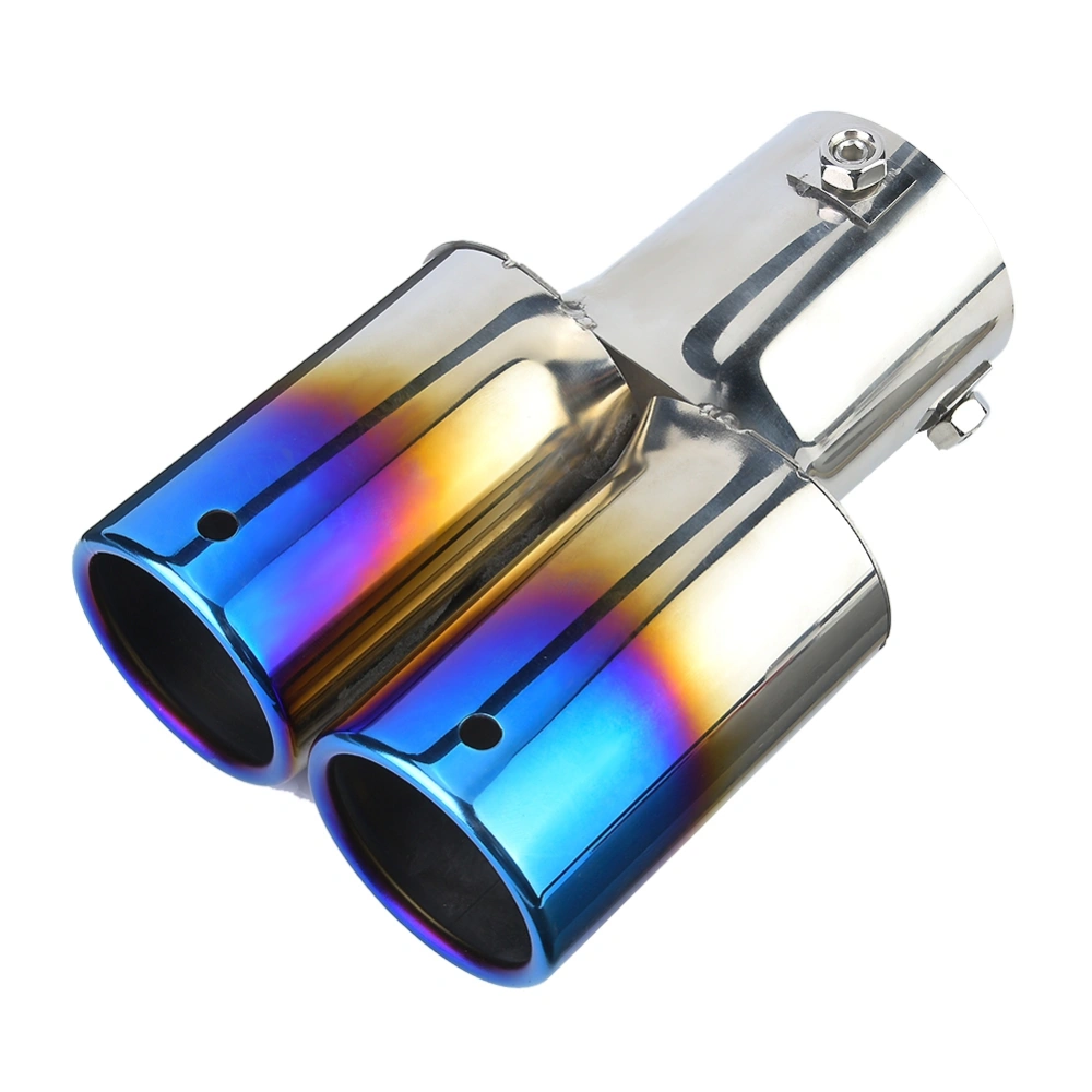 Stainless Steel Universal Car Modified Double Exhaust Pipe Rear Muffler Tip Tail Throat