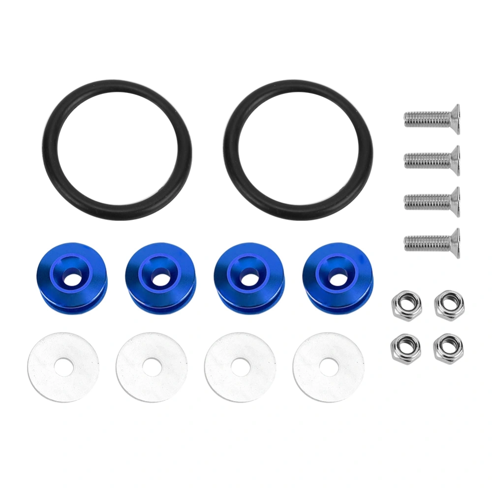 Colorful Quick Release Fasteners Rubber Rings Kit for Car Bumper Trunk Mud Guard Lid (Blue)