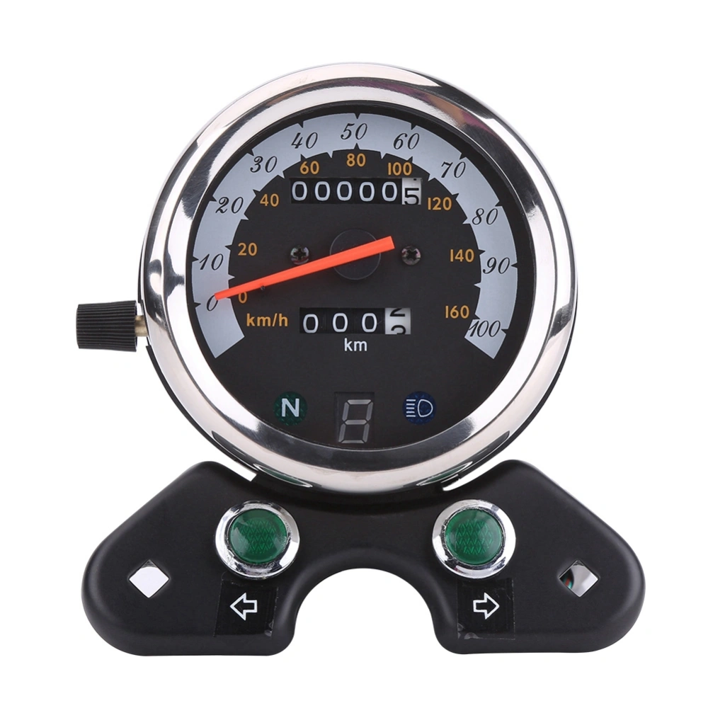 DC 12V Motorcycle Instrument Dual Odometer Speedometer Meter Gauge with LED Indicator for GN125