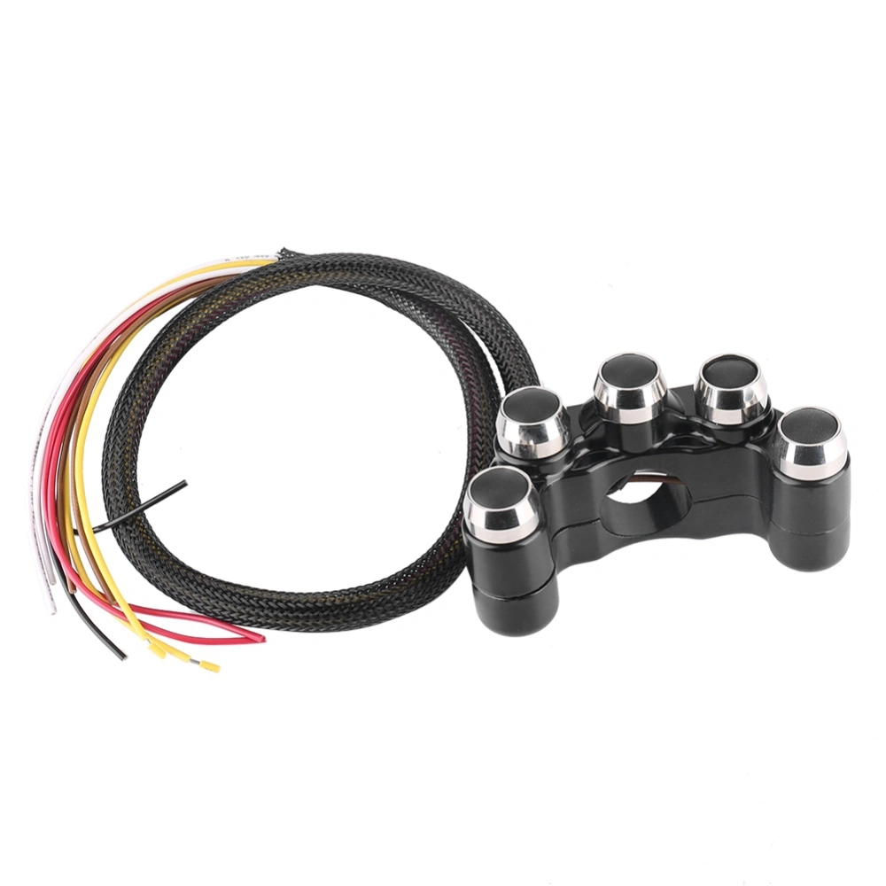 BuyWeek 7/8inch 22mm Motorcycle CNC Aluminium Handlebar Switch ON/OFF Automatic Return 5 Button