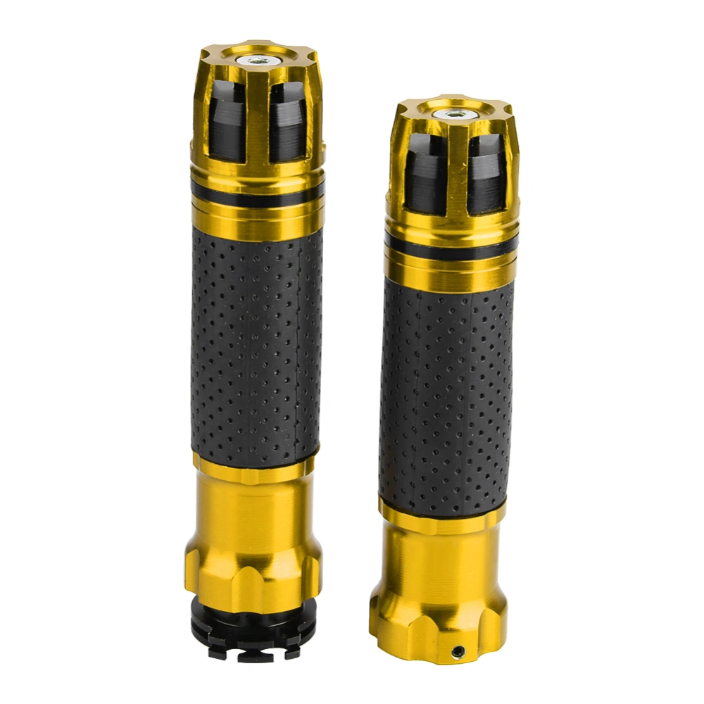 Pair of 22mm CNC Motorcycle Modified Anti slip Rotatable Handlebar Hand Grips Gold