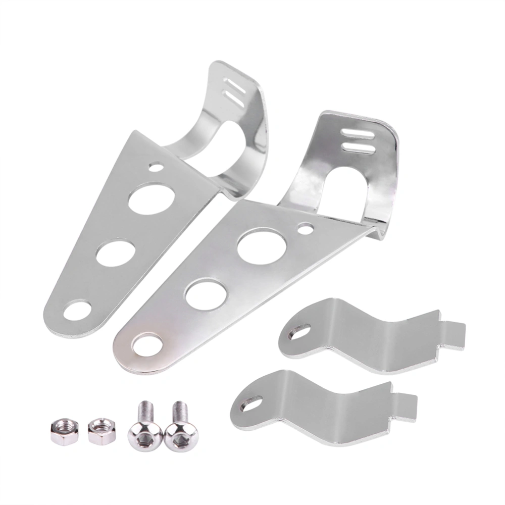 BuyWeek 2pcs Motorcycle Headlight Mount Brackets Fork Racer 28mm-34mm Fit for Honda Kawasaki (Silver)