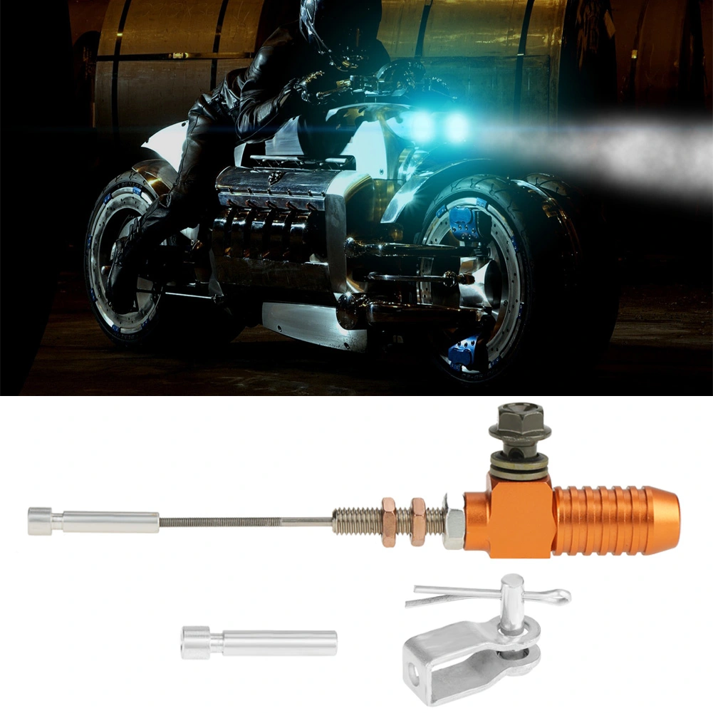 BuyWeek M10x1.25mm Universal Motorcycle Hydraulic Clutch Master Cylinder Rod Brake Pump Orange