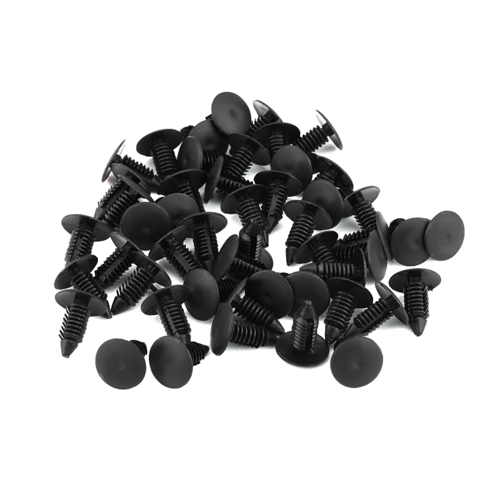 50pcs Car Bumper Plastic Rivet Fastener Retainer Trim Push Pin Clip Black