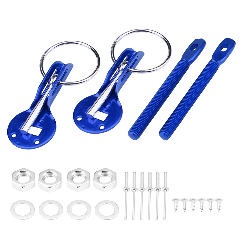 BuyWeek Universal Bonnet Hood Pin Pins Lock Latch Kit for Racing Sport Car Blue