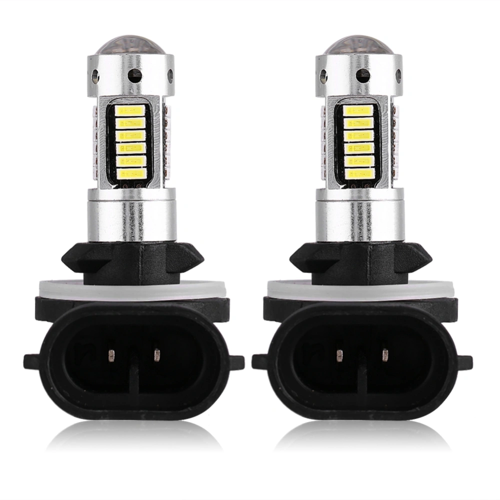 Pair of 881 4014 White LED Car Headlight Fog DRL Light Bulb Lamp DC 12V