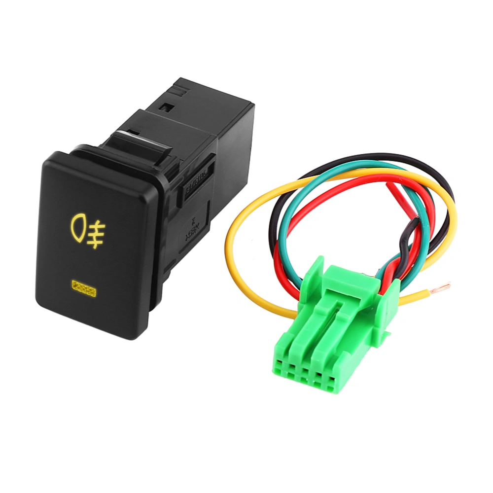 DC 12V 4 Wire Car Foglight Switch Fog Light On Off Button For Toyota Yellow Indicator