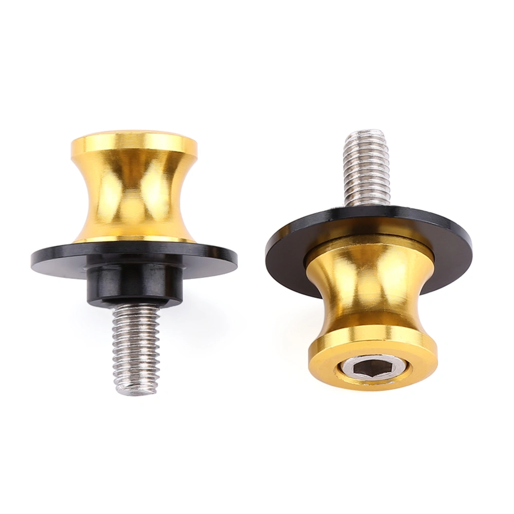 Motorcycle CNC Rear Stand Swing Arm Spool Sliders Stand Swingarm Bobbins(6mm, Gold)