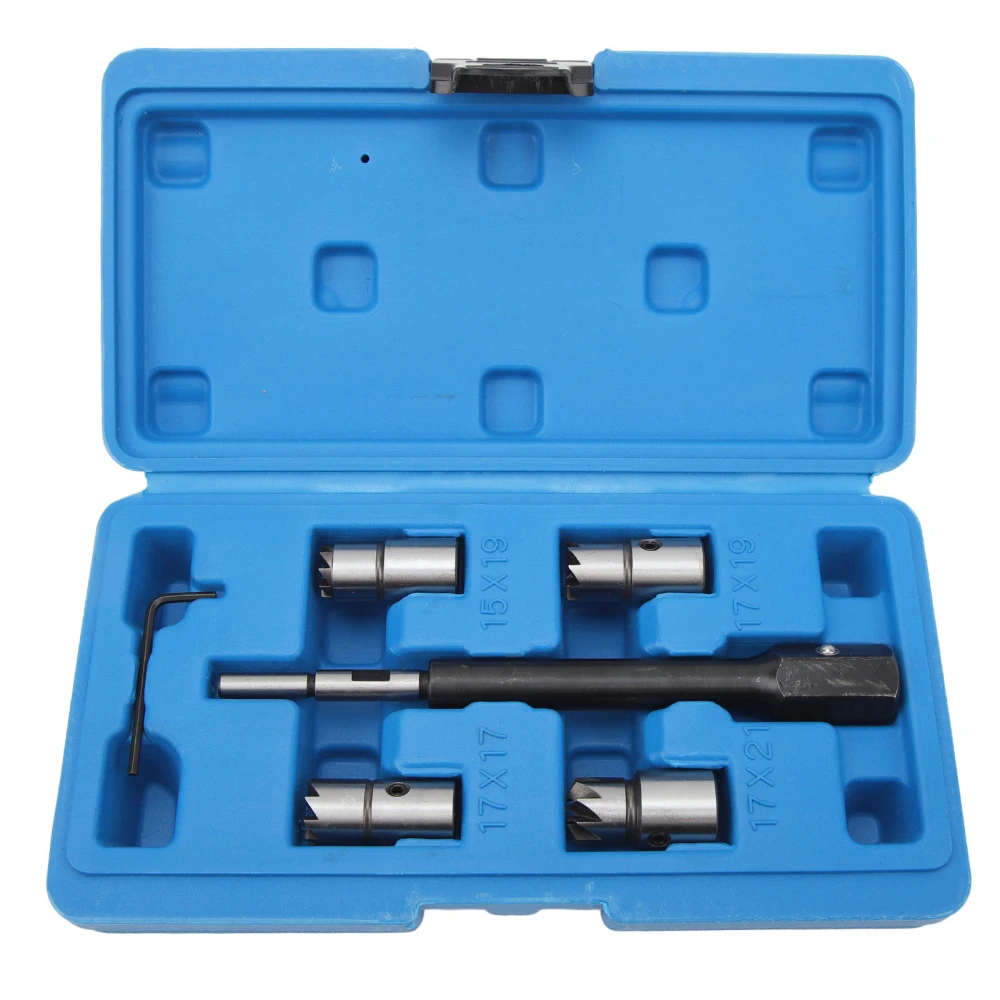 5pcs Diesel Injector Seat Cutter Tool Set High Hardness Rugged Practical with Hexagonal Spanner for CDI Engines