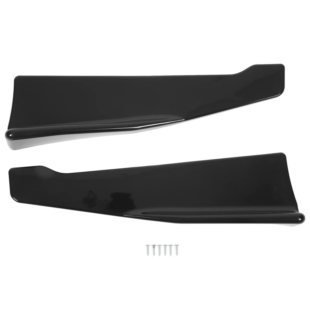 2 Pcs 35cm Rear Bumper Canard Lip Splitter Left Right Lower Splitter Spoiler Body Kits Replacement for Seat Leon A3 A4 A6 Glossy Black