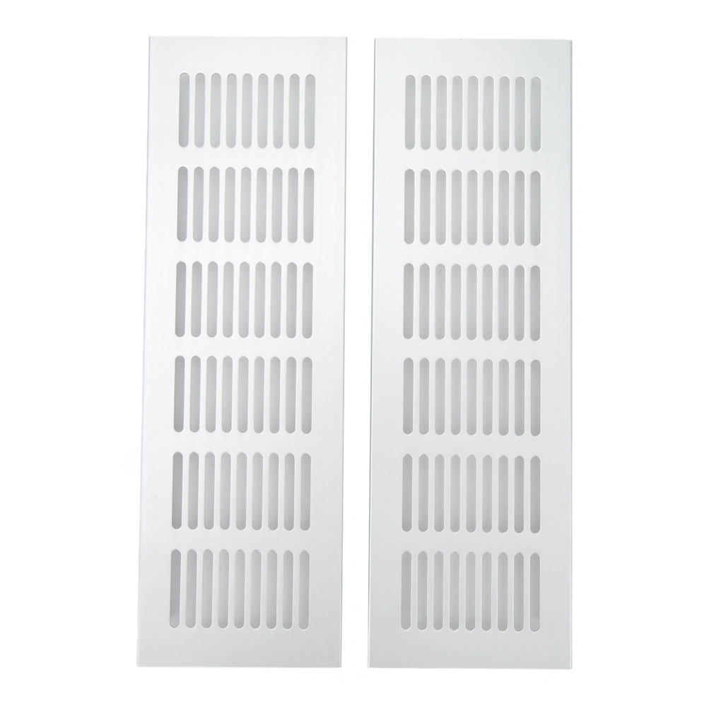 Air Vent Grille Heat Dissipation Aluminum Alloy Silver Rectangular Ventilation Grille Cover for Cabinet Closet RV Camper 80x250mm/3.14x9.84in