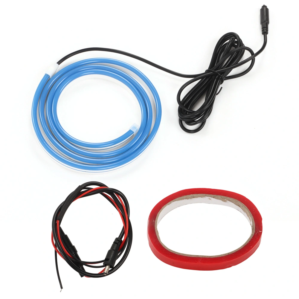 12V Car Hood Light Strip 1.2m Long Flexible Blue Lighting IP67 Waterproof Exterior LED Strip Light for Cars SUVs Trucks