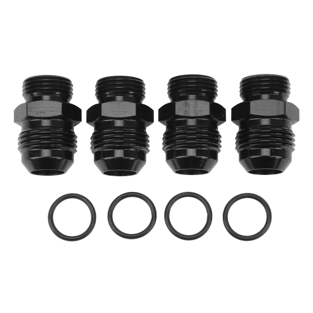 4Pcs ORB Male Fitting Aluminum Alloy 1500PSI O Ring Male Flare Adapter for Oil Cooler Fuel Pump 8AN ORB to 10AN