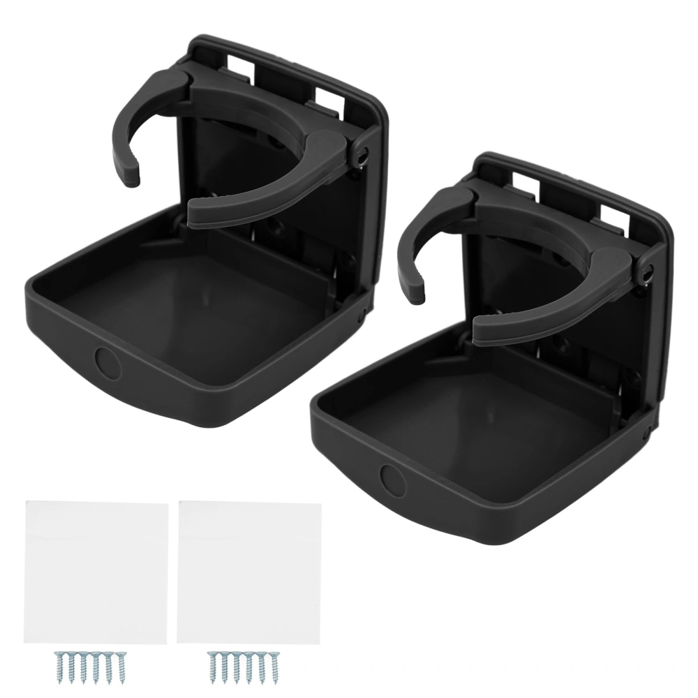 2pcs Foldable Car Cup Holder Vehicle Door Drink Holder with Screws for Marine Suv Van Boat Black（HF‑PA）