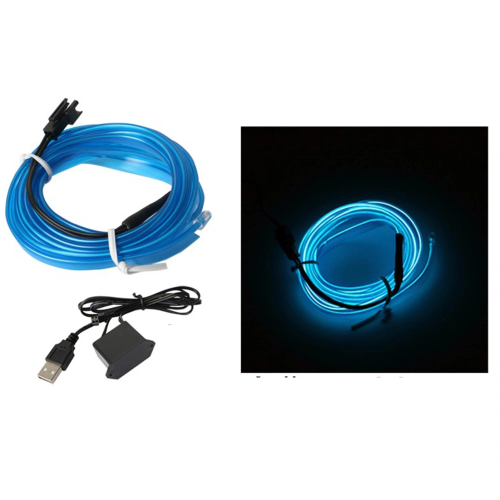 BuyWeek Car Neon Wire Light USB Powered Ambience Decoration Car Interior LED Strip Light 5V 9.8ft Blue