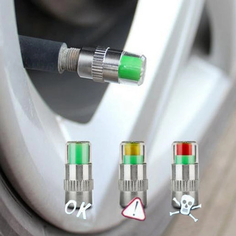 4Pcs/set Cars Tire Air Pressure Monitor 3 Color Alert Indicator Tire Valve