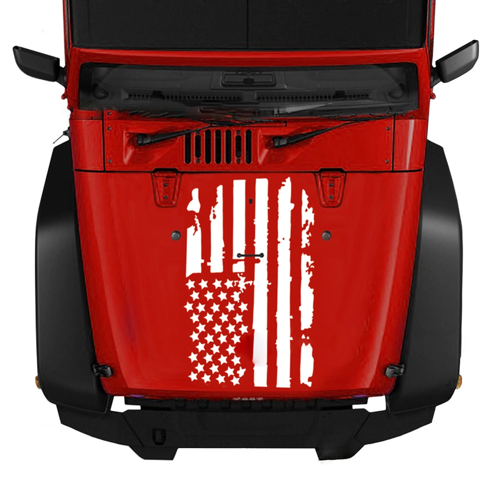 Waterproof Scratchproof American Flag Vinyl Car Hood Sticker Engine Cover Decal for Jeep Wrangler JK TJ YJ