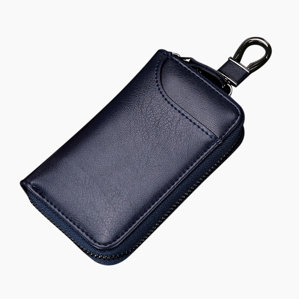 Fashion Genuine Leather Keychain Holder Pouch Zipper Key Holder Organizer Car Key Case