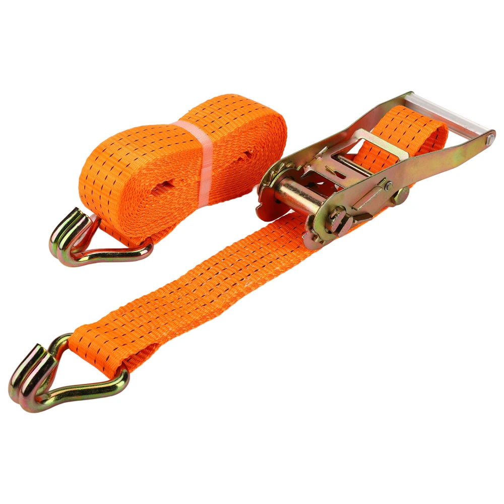 6mx50mm Orange Tie Down Straps 11023lb Load Bearing Heavy Duty Ratchet Straps with Double J Hook for Trailer