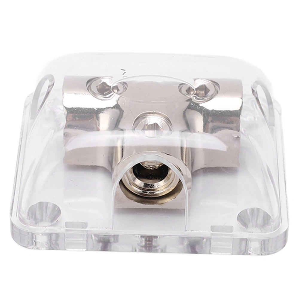 BuyWeek 2 Way Power Distribution Block 0GA 1 in 2 Out Zinc Alloy Chrome Plated Universal for Car Boat