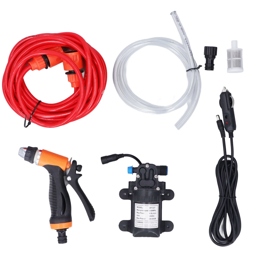 12V Portable High Pressure Washer 160PSI Electric Washer Pump Kit with 2 Hose for Car