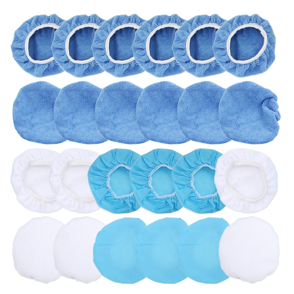 24 Packs Polishing Bonnet 6in/150mm Microfiber Nonwoven Cotton Buffing Pads for Cars Motorcycles Boats