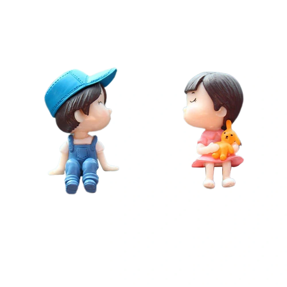 Car Decoration Cute Cartoon Couples Action Figure with Balloon Ornament Auto Interior Dashboard Accessories Gifts for Couples