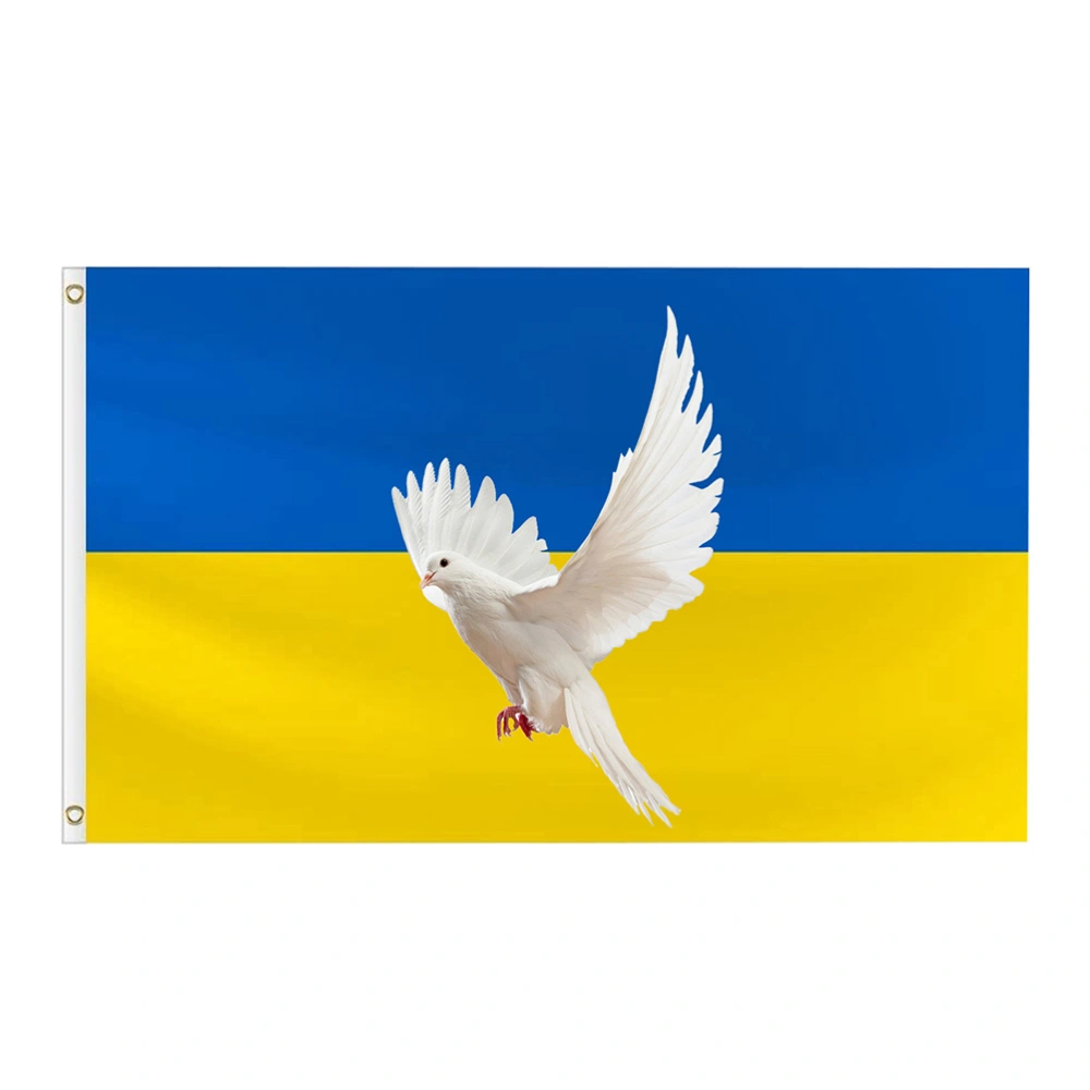 BuyWeek Ukraine Flag Peace Of Dove Flag 3 x 5 Ft Ukraine Flag Banner Polyester Ukrainian Peace Flags with Brass Grommets