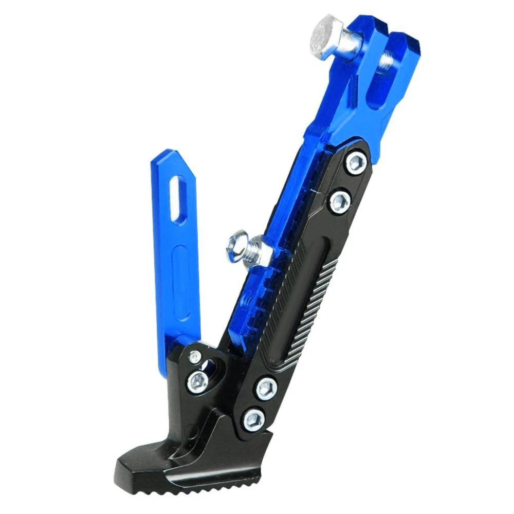 Motorcycle Kickstand Adjustable Nonslip Side Parking Foot Support for Scooter Electric BikeBlue