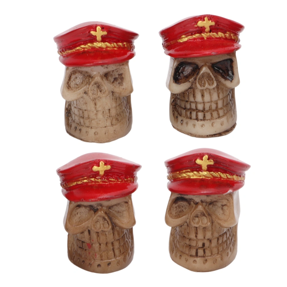 4Pcs/Set Skull Type Tire Valve Caps Universal for Cars Bikes SUVs Trucks Bicycle Motorcycle Motor VehiclesRed