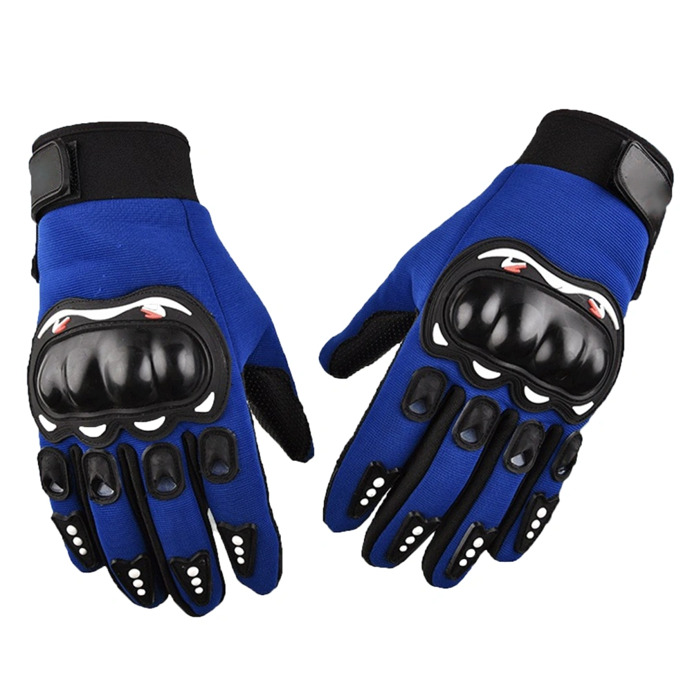 Motorcycle Knuckle Protect Glove Touch Screen Breathable Anti Slip Long Full Fingers for Outdoor CyclingBlue