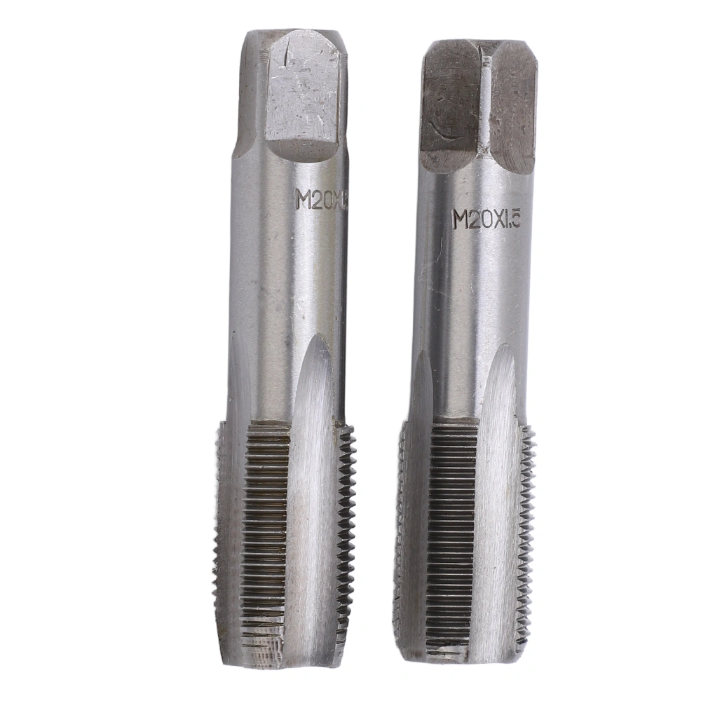 2Pcs Straight Flute Tap High Speed Steel Metric Hand Flute Tap Standard Screw Tapping ToolM20x1.5