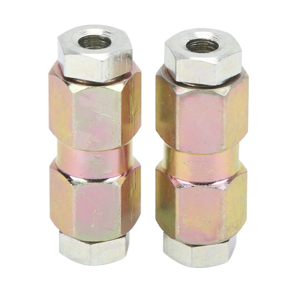 2pcs Brake Pipe Connectors 10mm/0.39in Inline Male and Female Nut for 3/16in Oil Pipe