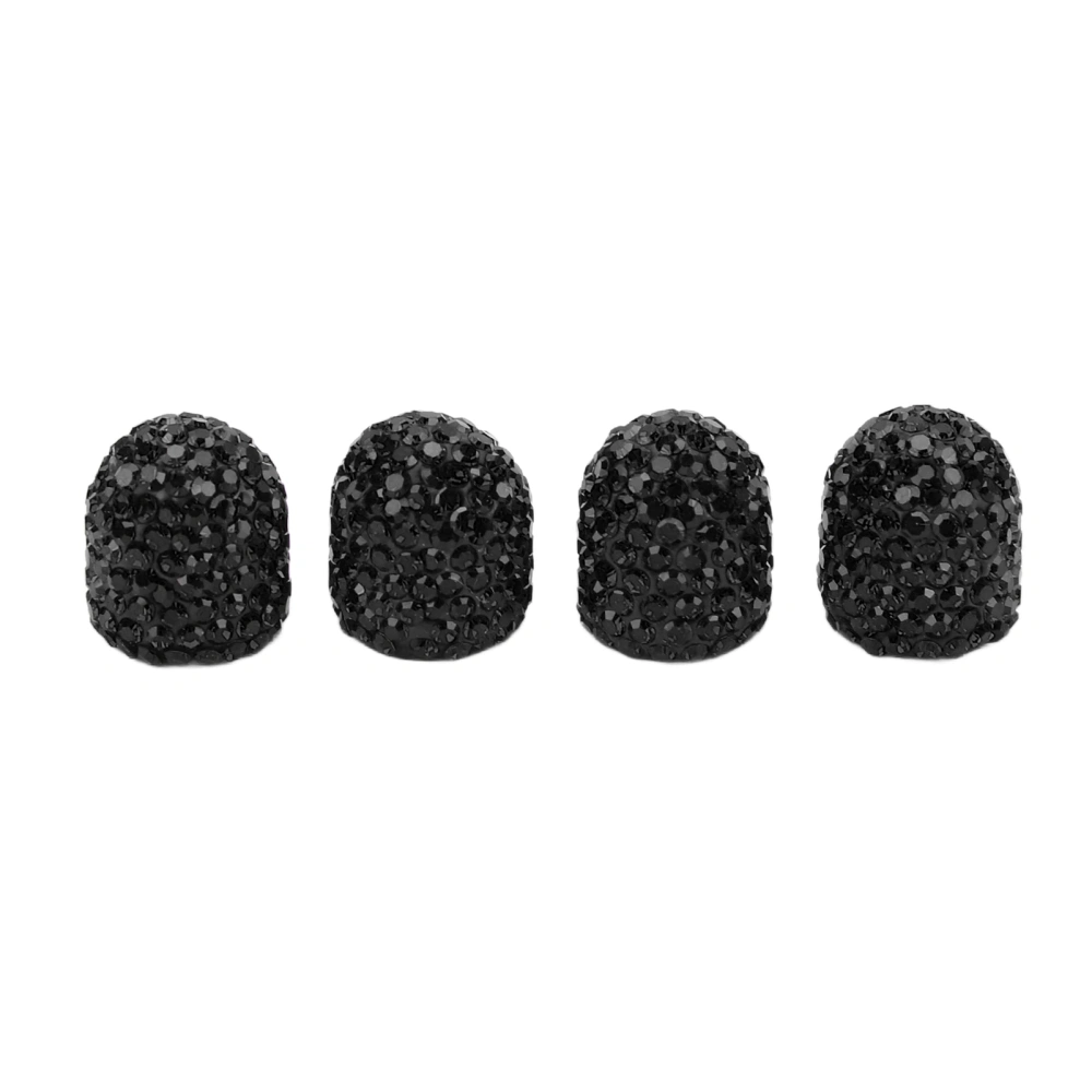 BuyWeek 4 Pcs Bling Valve Stem Caps 15mm Stem Air Cover Tire Decoration Universal for Car MotorcycleBlack