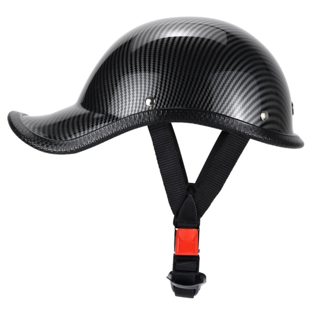 Retro Motorcycle Half Helmet with Adjustable Nylon Chin Strap Scoop Helmet Electric Car Helmet