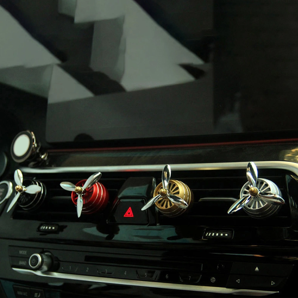 Car Air Freshener Vent Clip Car Perfume Propeller LED Light Fan Fragrance Diffuser Stylish Car Decoration