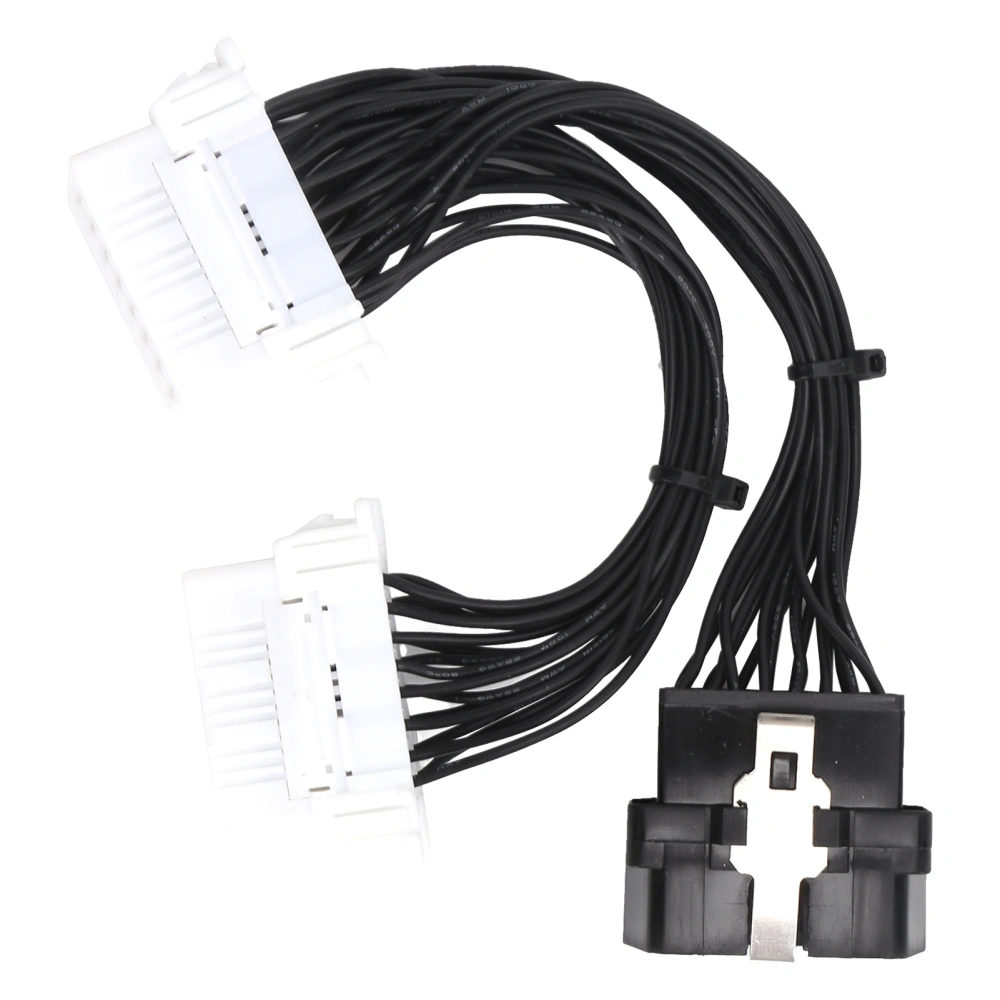 BuyWeek 16 Pin Splitter OBD2 Male to Female Extension Cable OBD Adapter 0.5m/1.64ft ABS 12‑24V