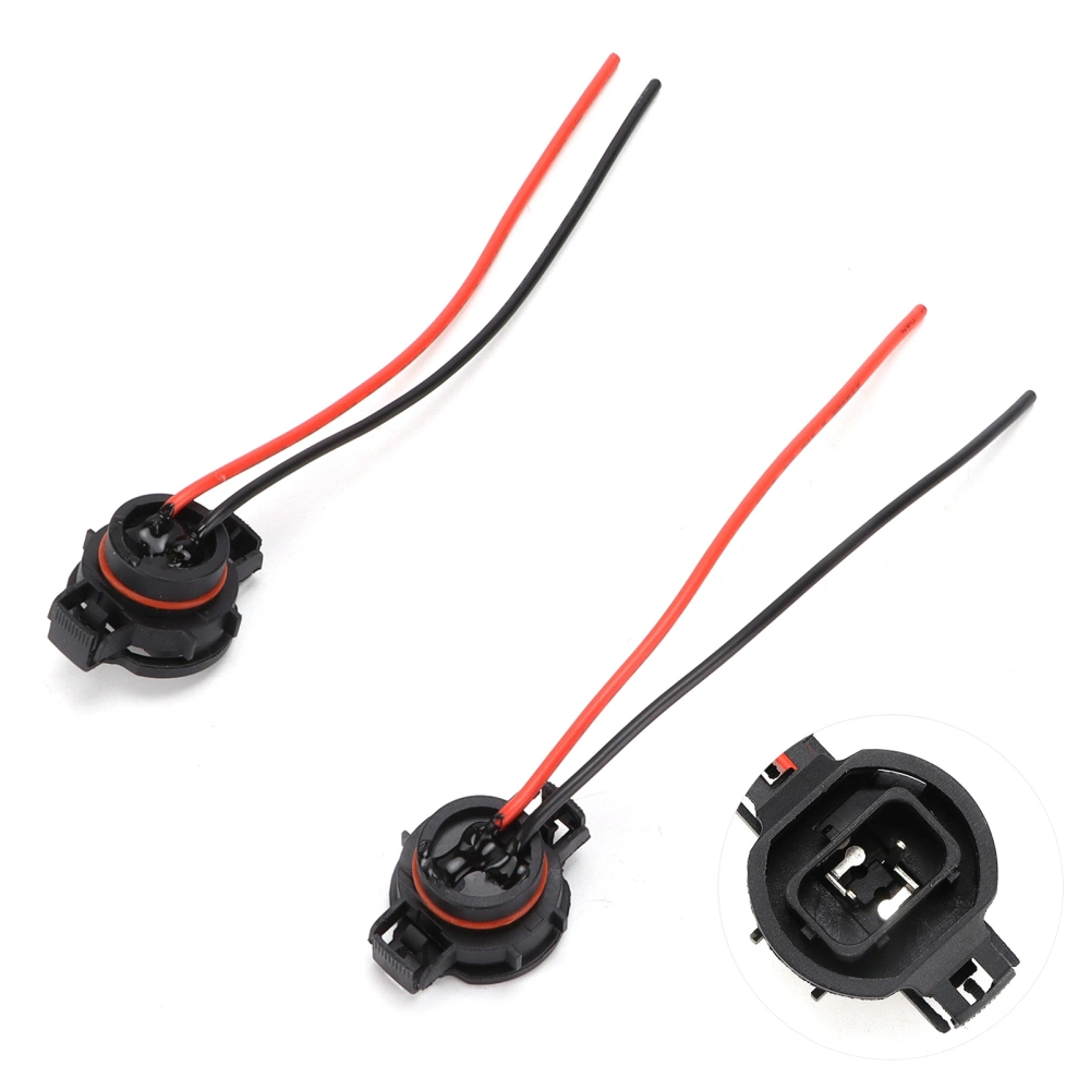 BuyWeek 2pcs Male Socket Adapter Wiring Harness for Headlight Fog Light 5202 H16 Lamp Bulb