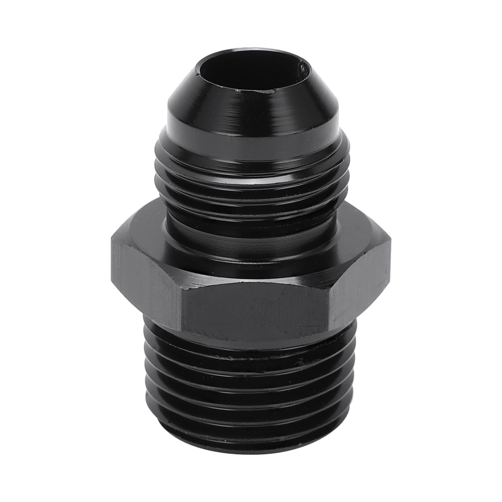 Oil Line Connector 8 AN to 1/2 NPT Black Anodized 6061‑T6 Aluminum Automobile Accessory