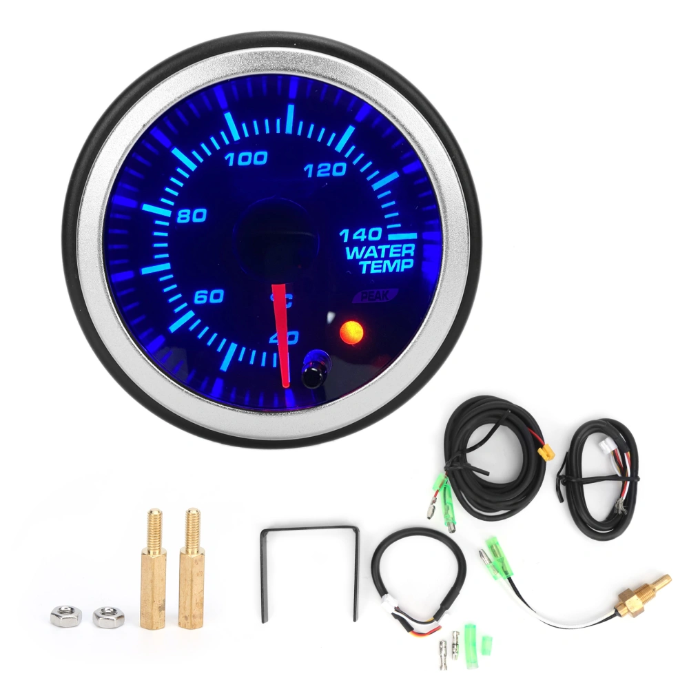 2in Water Coolant Temperature Gauge 40-140℃ 10 Color LED Meter with Sensor Universal for Car