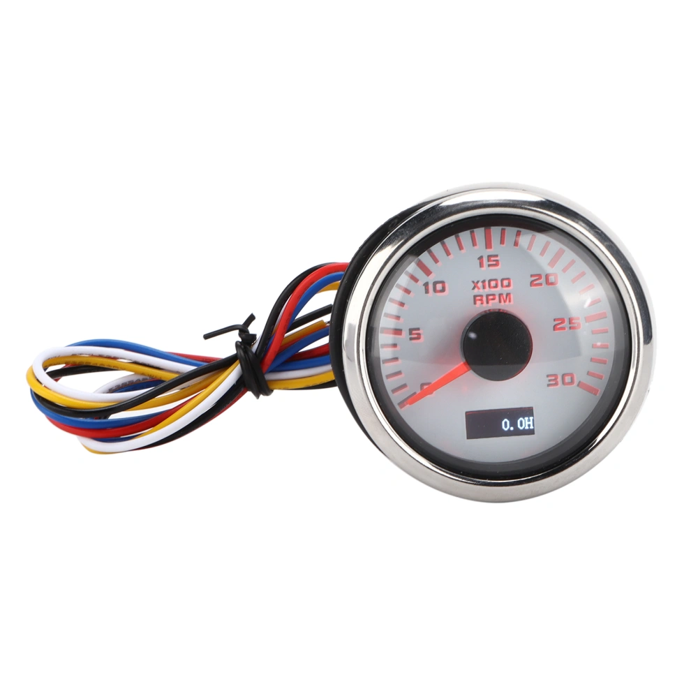 52mm Pointer Tachometer Gauge Red Backlight Universal for Motorcycle Truck Boat Gasoline Engine 9‑30V