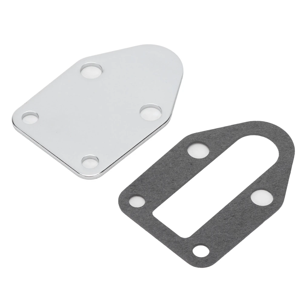 Fuel Pump Block Off Plate Without Holes Stainless Steel Replacement for Small Block Chevy V8 Engines From '55'00