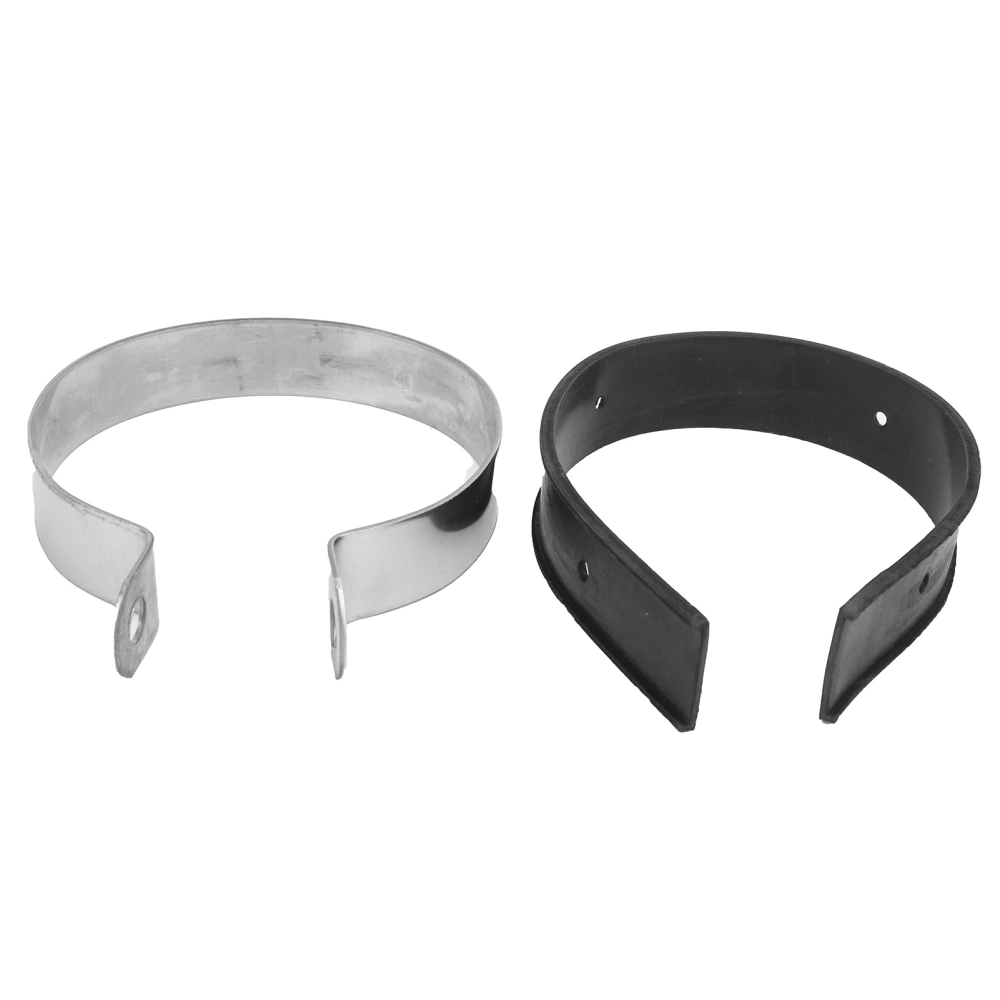 3.9in Motorcycle Exhaust Pipe Clamp Fixed Ring Stainless Steel Clip with Rubber Strip Universal