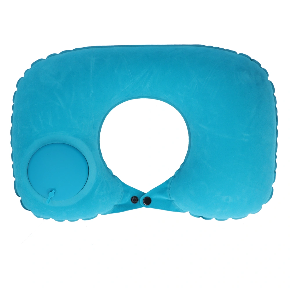 Inflatable Air Pillow U Shaped Press Inflation Mint Green for Airplane Car Office Home