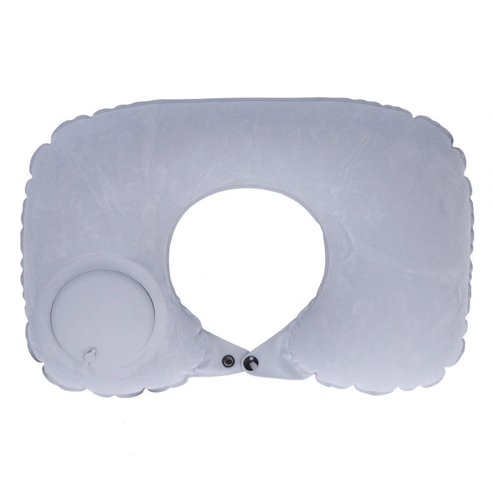 Inflatable Air Pillow U Shaped Press Automatic Inflation for Airplane Car Office Train HomeGray