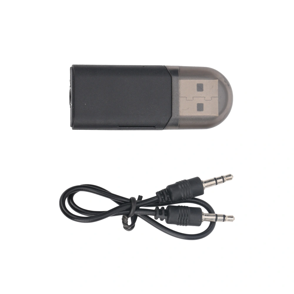 BuyWeek Car Bluetooth V5.0 Adapter 2 in 1 Wireless Audio Adaptor 3.5mm Aux FM with Memory Card Slot